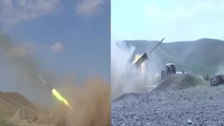 Azerbaijani forces heavy artillery fire by Armenians forces post location ! Azerbaijan Armenia war