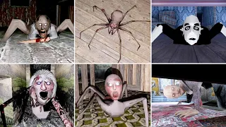 Granny 1 2 3 4 5 6 Latest All Crawling Enemies Jumpscares | Granny All Chapters New Update