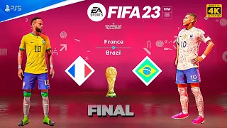 FIFA23 | FRANCE vs BRAZIL | BENZEMA, MBAPPE  vs NEYMAR, RODRYGO | FIFA WORLD CUP FINAL | {4K 60FPS}