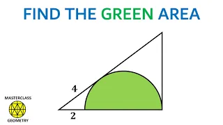 area semi circle | geometry booster | math olympiad | geometry problems | Masterclass Geometry