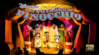 Les Voyages de Pinocchio On Ride Low Light 4K POV Disneyland Paris 2023 08 18