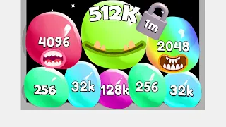 Jelly 2048 Unlock 512K! ASMR Blob Merge (Max level)