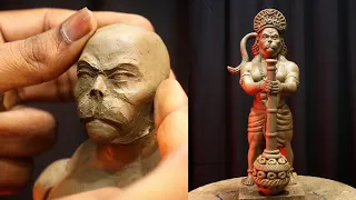 Hanuman ji ki murti banana | mitti ka bajrangbali murti making | clay art