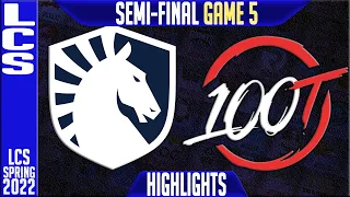 TL vs 100 Highlights Game 5 | Semi-final LCS Playoffs Spring 2022 | Team Liquid vs 100 Thieves G5