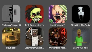 Stickman Escape Lift, Troll Quest Horror, Ice Scream 2, Slendrina The Cellar, Payback 2...