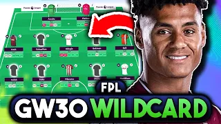 MY FINAL FPL GAMEWEEK 30 WILDCARD TEAM | RANK 4K | FANTASY PREMIER LEAGUE TIPS 2023/24