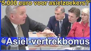Kamerleden bevragen Eric van der Burg over €5000 vertrekbonus asielzoekers - Asieldebat Tweede Kamer