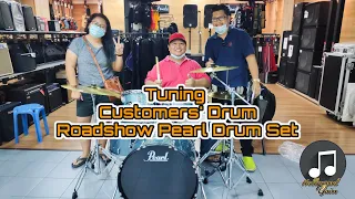 Roadshow Pearl Drum Set (Aqua Blue Glitter) Tuning Customers' Drum