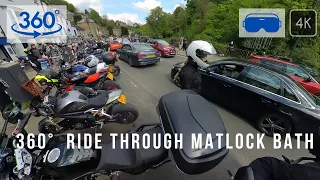 Crazy 360 degree motorcycle ride through Matlock Bath on a bank holiday weekend | 4K Video