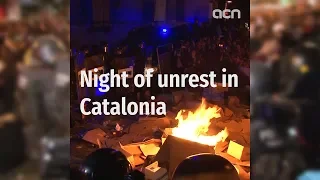 Night of unrest in Catalonia as pro-independence protesters clash with police
