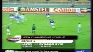 1999 November 2 Dinamo Kiev Ukraine 0 Lazio Italy 1 Champions League