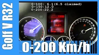 VW Golf V R32 0-200 km/h FAST! Acceleration Test Beschleunigung