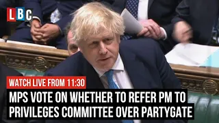 MPs vote on whether Boris Johnson should face Partygate probe  | Watch Live