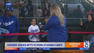 Dodgers fans line up at Raising Canes to meet Mookie Betts