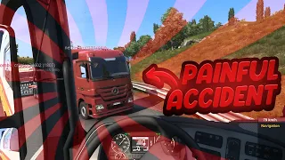 NOOBS on the road #6 - PAINFUL ACCIDENT | Funny moments - ETS2 Multiplayer