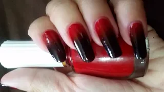 How to Make Red to Black Ombre nails 2021 I Gradient Nails I Ombre Nails Rose diy