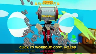 100 Million with 10x Workout Only on Strongman Simulator Roblox