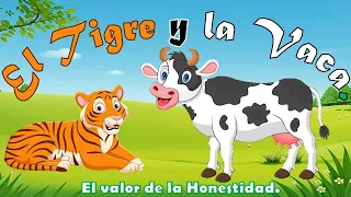 El Tigre y la Vaca-El valor de la honestidad | Cuentos Infantiles | Cuentos Infinitos.