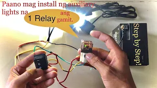 Paano mag install ng auxiliary lights na gamit isang Relay. Step by Step! ( tutorial ) #JsloMotovlog