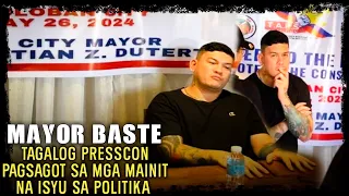 Tagalog Presscon: Mayor Baste duterte, Sinagot isa isa ang mga mainit na tungkol sa
