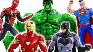 Power Rangers & Marvel Avengers Toys | Iron Man, Spider, Caption & Hulk Vs Batman, SUPERMAN Funko