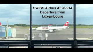 SWISS Airbus A320-214 afternoon departure from Luxembourg-Findel airport (Luxembourg)