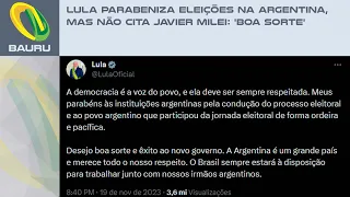 Lula parabeniza eleições na Argentina, mas não cita Javier Milei: 'Boa sorte'