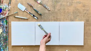 How to Paint SIMPLE Abstract - 3 Pieces - Step-by-Step