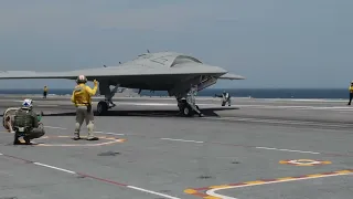 Unmanned Drone Aircraft Carrier Landing! #viral #viralvideo #usnavy #usa #navalaviation #military