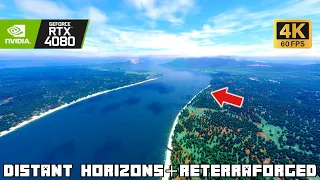 [4K 60fps] Unimaginable New Minecraft River | Exploring with Distant Horizons + ReTerraForged