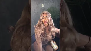 this colour is so unique omg💕🗣 26inch Light Flaxen Brown Cozy Blonde Straight 13x4 Lace Front Wig