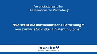 Vortrag "Wo steht die mathematische Forschung?"