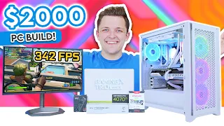 Awesome $2000 Gaming PC Build 2023! 😄 [All-White PC Build Guide & Benchmarks!]