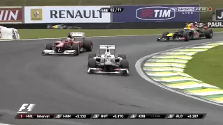 Kamui Kobayashi - "Leeroy Jenkins" overtake of Fernando Alonso - Brazilian F1. 25 Nov 2012