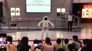 Asimo the robot is dancing