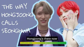 How Hongjoong calls Seonghwa in different ways