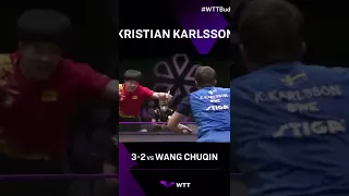 Bất ngờ đã xảy ra V16 Kristian Karlsson vượt qua Wang Chuqin 3/2 #shortvideo #tabletennis #pingpong