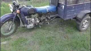 Tricycle the DNIEPER.Homemade product.Motorcycle Dnepr + VAZ 2101=cargo motorcycle...Own hand