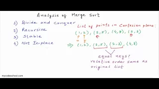 Analysis of Merge sort algorithm