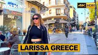 LARISSA, GREECE 🇬🇷 Walking Tour - City Ambient Sounds [With Subtitles 4K HDR]
