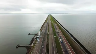 The Biggest Sea Wall in the Netherlands, Afsluitdijk by drone