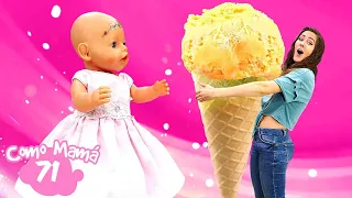 Hacemos helado con Play Doh con la bebé Amelia. Muñecas y juguetes para niñas. Vídeos para niñas