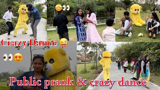 Teddy bear public prank & 😜crazy dance | 😂Funny video & public reaction😱 #public #prank #funny