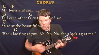 Mr. Jones (Counting Crows) Mandolin Cover Lesson in C with Chords/Lyrics