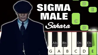 Sigma Male - Sahara 🔥 | Piano tutorial | Piano Notes | Piano Online #pianotimepass #hensonn #sahara