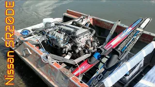 NISSAN SR20DE + водомет на лодке "Крым"  + лыжи (#1) | car motor on boat
