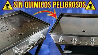 Como limpiar una plancha de cocina MUY FACIL ⚠️¡SIN PRODUCTOS TÓXICOS!⚠️ || Desde Cero