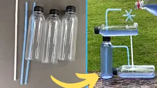 Automatic Water Wheel Without Electricity Made From Used Water Bottles