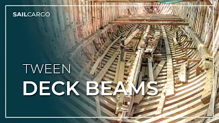 Tween Deck Beams - Building Ceiba, the world's largest wooden cargo sailing ship.