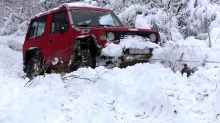 суровое зимнее бездорожье Газ66(gaz 66 diesel и Mitsubishi часть первая offroad truck ШИШИГА дизель